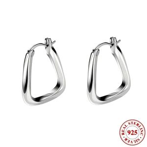 S925 Sterling Silver Business Casual Hoop Earrings